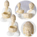 KI-generiertes Bild 2´er Set Teelichthalter Buddha Statuen 15cm Beige Weiß Figuren sitzend Teelichtständer
