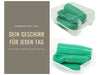 KI-generiertes Bild,31-teiliges Picknick-Set Grün Geschirr Picknickkorb Mehrweggeschirr 6 Personen