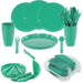 KI-generiertes Bild 31-teiliges Picknick-Set Grün Geschirr Picknickkorb Mehrweggeschirr 6 Personen