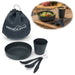 KI-generiertes Bild 6-teiliges Picknick-Set Tragetasche Camping Geschirr Besteck Mehrweggeschirr