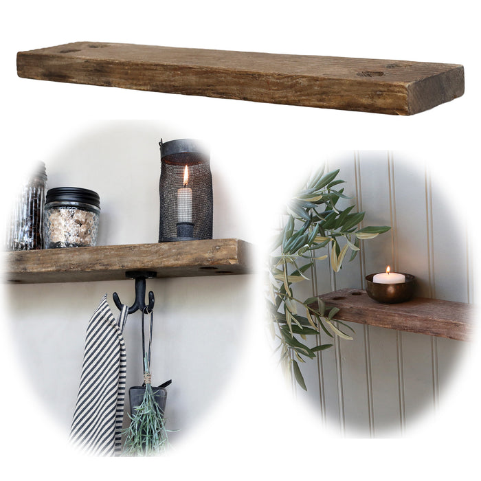 KI-generiertes Bild Holz Grimaud Wandregal 50x10cm Braun Schiffsleiter Küchenregal Bücher Wandboard