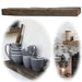 KI-generiertes Bild Holz Grimaud Wandregal 61x14cm Braun Schiffsplanke Küchenregal Bücher Wandboard