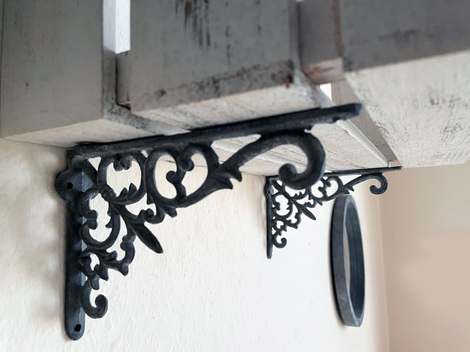 KI-generiertes Bild,Vintage Regalwinkel Grau 18cm Gusseisen Regalträger Winkel Konsole Halterung