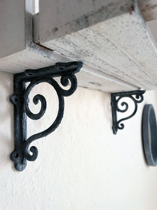 KI-generiertes Bild,Vintage Regalwinkel Grau 12cm Gusseisen Regalträger Winkel Konsole Halterung