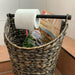 KI-generiertes Bild,Toilettenpapier-Ständer Deko-Korb Shabby Grau 40cm Rattan Look Klorollen-Halter
