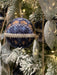 KI-generiertes Bild,2 Design XL Weihnachtskugeln 8cm Blau Weiß Stoff Kunststoff Baumkugel Deko