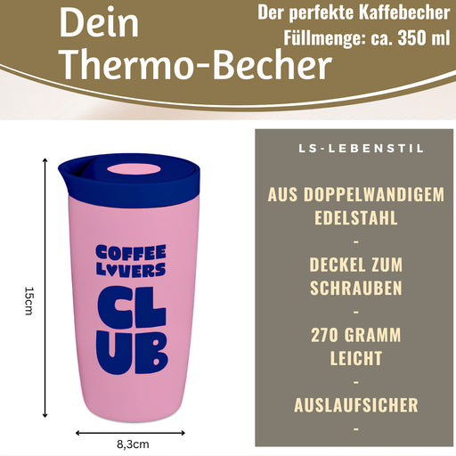 KI-generiertes Bild,Edelstahl Thermobecher 350ml Coffee Lovers Coffee to Go Becher Kaffeebecher Tee