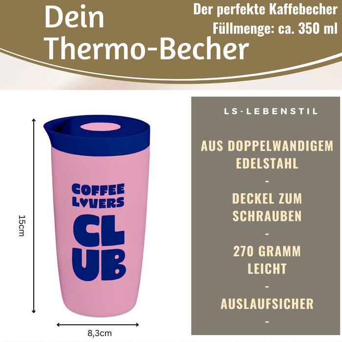 KI-generiertes Bild,Edelstahl Thermobecher 350ml Coffee Lovers Coffee to Go Becher Kaffeebecher Tee