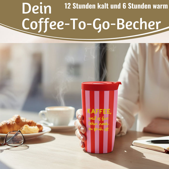 KI-generiertes Bild,Edelstahl Thermobecher 350ml Kaffee Wein Coffee to Go Becher Kaffeebecher Tee