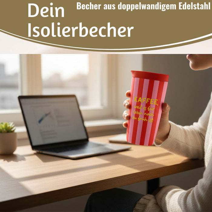 KI-generiertes Bild,Edelstahl Thermobecher 350ml Kaffee Wein Coffee to Go Becher Kaffeebecher Tee