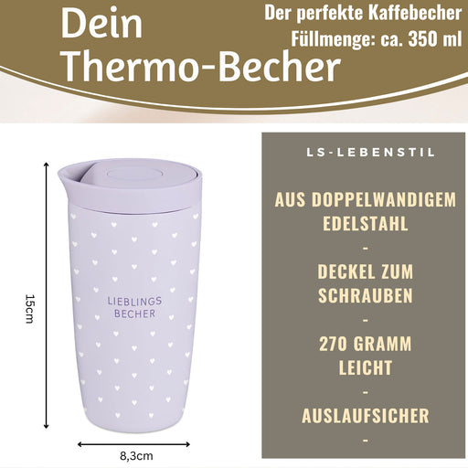 KI-generiertes Bild,Edelstahl Thermobecher 350ml Lieblingsbecher Coffee to Go Becher Kaffeebecher Tee