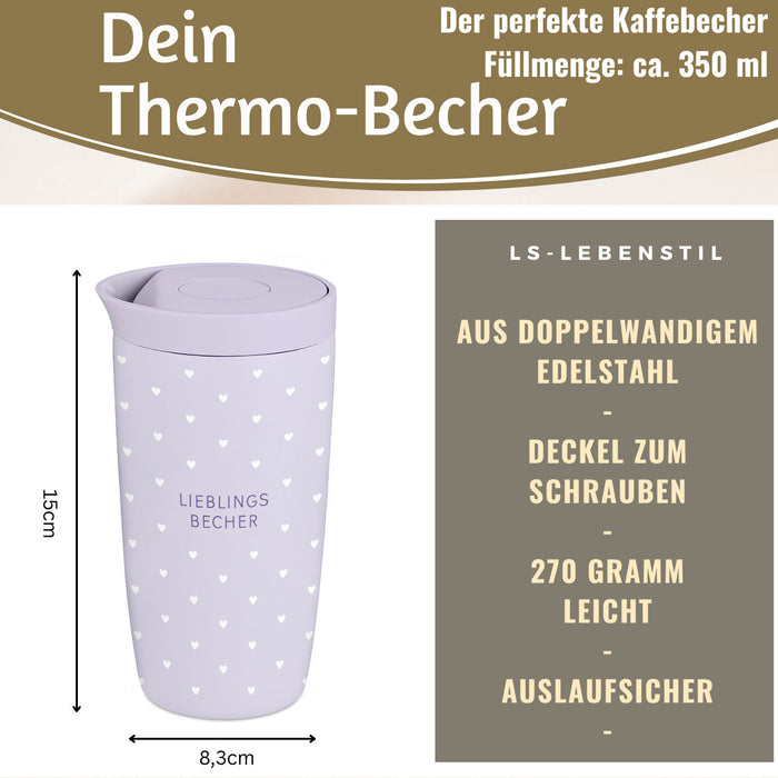 KI-generiertes Bild,Edelstahl Thermobecher 350ml Lieblingsbecher Coffee to Go Becher Kaffeebecher Tee