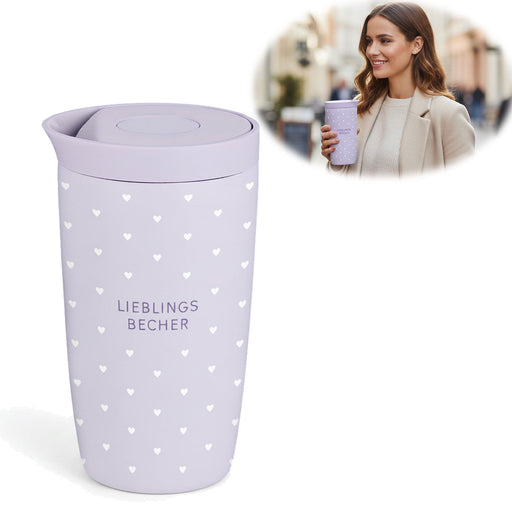 KI-generiertes Bild Edelstahl Thermobecher 350ml Lieblingsbecher Coffee to Go Becher Kaffeebecher Tee