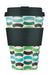 KI-generiertes Bild,Ecoffee Cup 400ml Green Polka Grün Blau PLA Coffee to Go Becher Wiederverwendbar