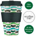 KI-generiertes Bild Ecoffee Cup 400ml Green Polka Grün Blau PLA Coffee to Go Becher Wiederverwendbar