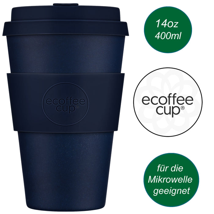 KI-generiertes Bild Ecoffee Cup 400ml Dark Energy Blau PLA Coffee to Go Becher Wiederverwendbar