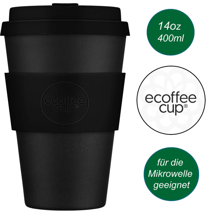 KI-generiertes Bild Ecoffee Cup 400ml Kerr Napier Schwarz PLA Coffee to Go Becher Wiederverwendbar