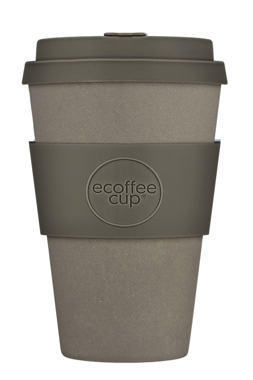 KI-generiertes Bild,Ecoffee Cup 400ml Molto Grigo Grau Braun PLA Coffee to Go Becher Wiederverwendbar