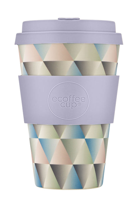 KI-generiertes Bild,Ecoffee Cup 400ml Magnificent Grau Blau PLA Coffee to Go Becher Wiederverwendbar