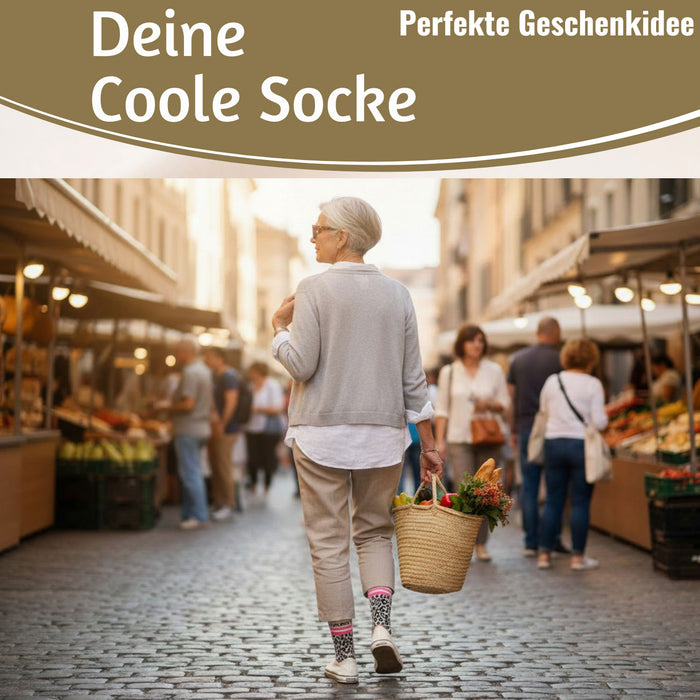 KI-generiertes Bild,Coole lustige Socke Gr. 36-40 Spruch "Du Wildes Ding" Leo Damen Witzig Geschenk