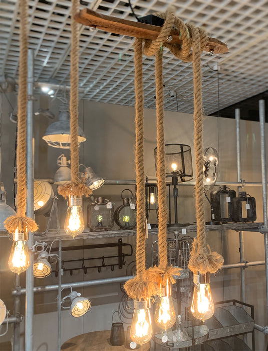 KI-generiertes Bild,Tischlampe Hänge-Lampe Tau Sisal 300cm Seil-Lampe Pendel-Leuchte