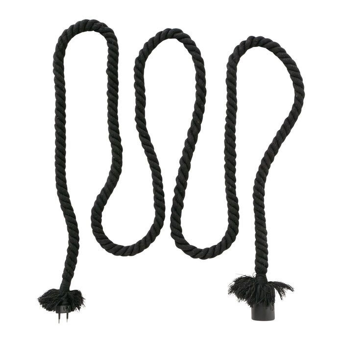 KI-generiertes Bild,Tischlampe Hängelampe Tau Sisal 300cm Schwarz Seil Lampe Pendelleuchte