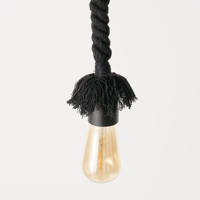 KI-generiertes Bild,Tischlampe Hängelampe Tau Sisal 300cm Schwarz Seil Lampe Pendelleuchte
