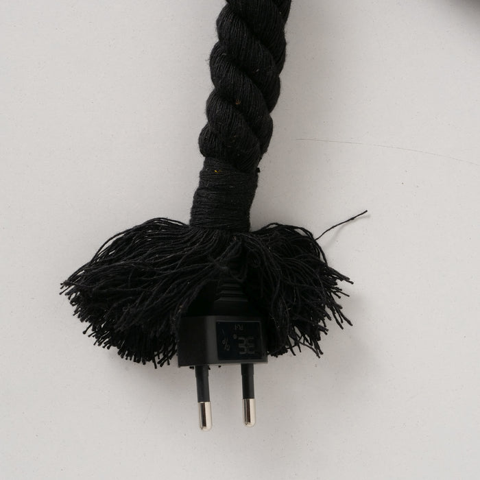 KI-generiertes Bild,Tischlampe Hängelampe Tau Sisal 300cm Schwarz Seil Lampe Pendelleuchte