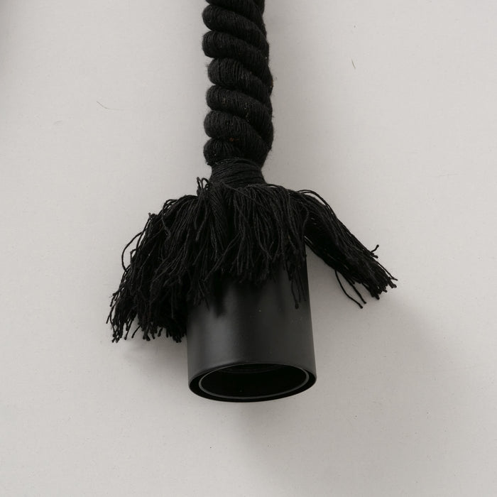 KI-generiertes Bild,Tischlampe Hängelampe Tau Sisal 300cm Schwarz Seil Lampe Pendelleuchte