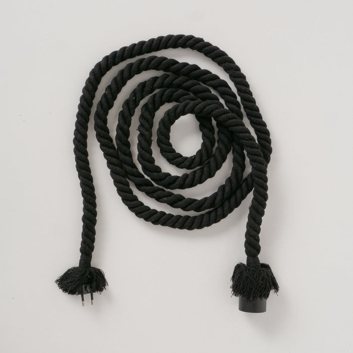 KI-generiertes Bild,Tischlampe Hängelampe Tau Sisal 300cm Schwarz Seil Lampe Pendelleuchte