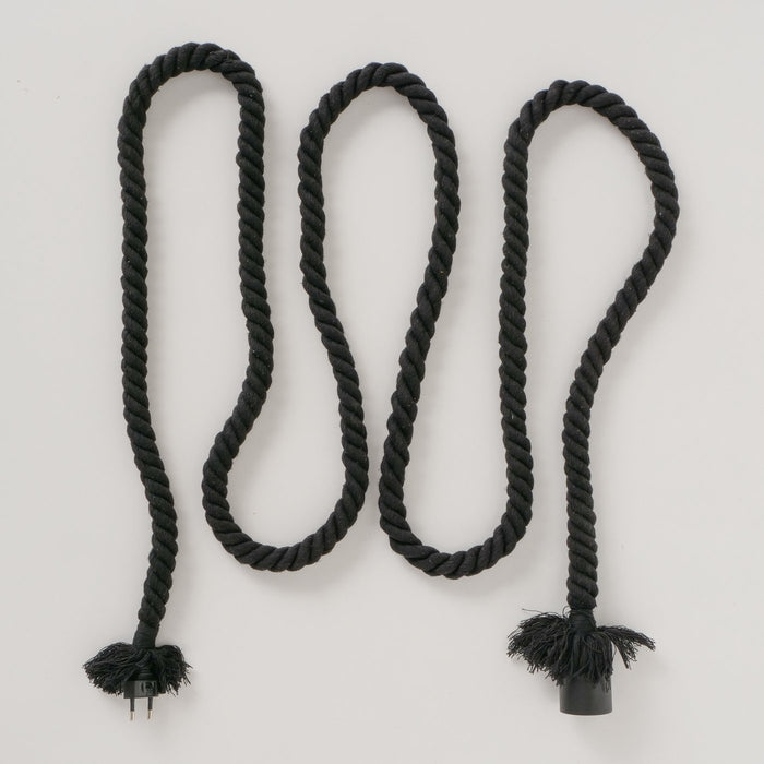 KI-generiertes Bild,Tischlampe Hängelampe Tau Sisal 300cm Schwarz Seil Lampe Pendelleuchte