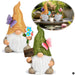 KI-generiertes Bild 2x Deko Figuren Wichtel Set 15cm Welcome Gartenwichtel Gartenzwerg Garten Objekt