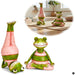 KI-generiertes Bild 2x Yoga Deko-Figuren Frösche XL Set 11cm Skulptur Gymnastik Feng Shui Garten Objekt