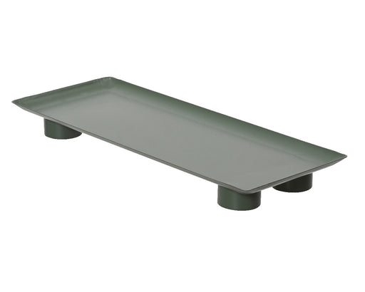 KI-generiertes Bild,Metall Deko Tablett 34x13cm Grün Rechteck Füße Kerzentablett Servierteller