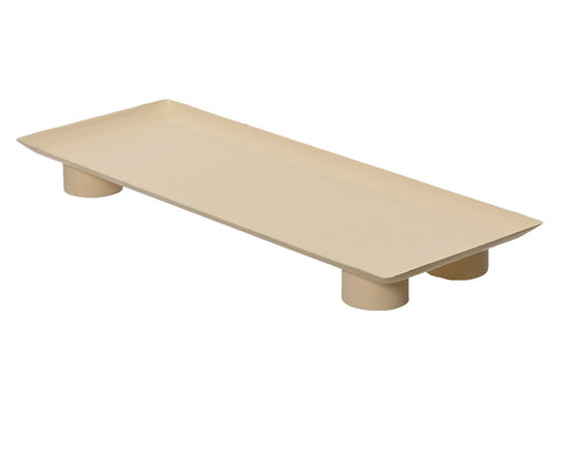 KI-generiertes Bild,Metall Deko Tablett 34x13cm Beige Rechteck Füße Kerzentablett Servierteller