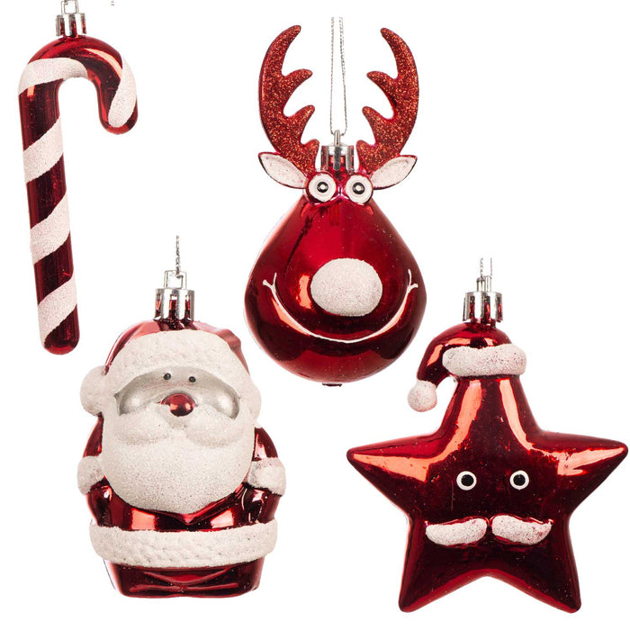 KI-generiertes Bild,Deko Weihnachtsbaum 60cm Grün Rot geschmückt Sockel Tannenbaum Tisch Dekoration
