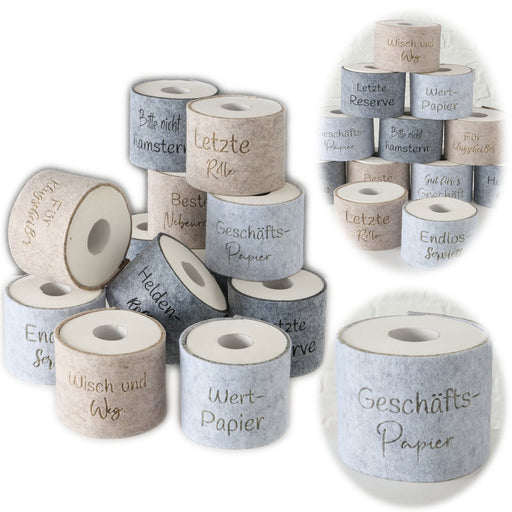KI-generiertes Bild Toilettenpapier Banderole Geschäftspapier Filz Klohut Husse Klopapier Klorollen