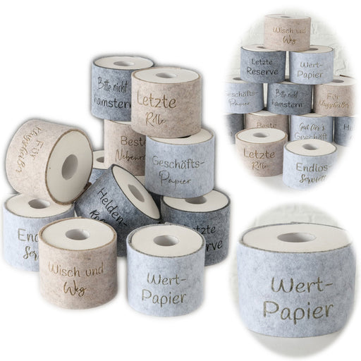 KI-generiertes Bild Toilettenpapier Banderole Wertpapier Filz Klohut Husse Klopapier Klorollen