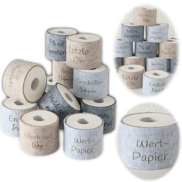 KI-generiertes Bild Toilettenpapier Banderole Wertpapier Filz Klohut Husse Klopapier Klorollen