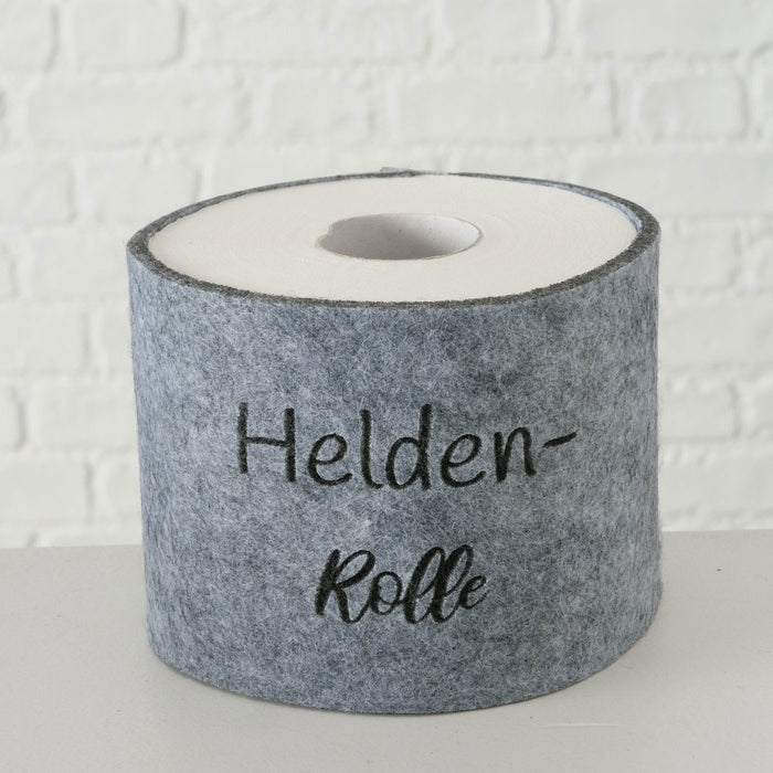 KI-generiertes Bild,Toilettenpapier Banderole Helden-Rolle Filz Klohut Husse Klopapier Klorollen