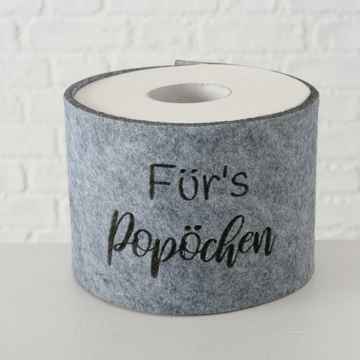 KI-generiertes Bild,Toilettenpapier Banderole fürs Popöchen Filz Klohut Husse Klopapier Klorollen