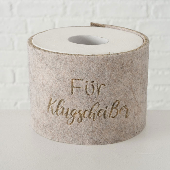 KI-generiertes Bild,Toilettenpapier Banderole für Klugscheißer Filz Klohut Husse Klopapier Klorollen