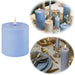 KI-generiertes Bild Real Flame 3D LED Stumpenkerze 10x10cm Blau Echtwachs flackernde Kerze