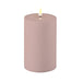 KI-generiertes Bild,Outdoor Real Flame 3D LED Stumpenkerze 15x10cm Rosa Echtwachs flackernde Kerze