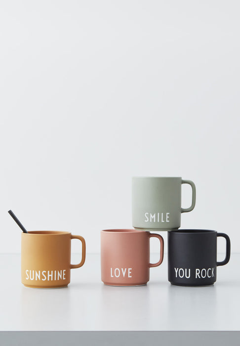 KI-generiertes Bild,AJ Porzellan Kaffeebecher Smile Grün Design Letters Henkel Kaffeetasse Deko Becher