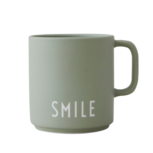 KI-generiertes Bild,AJ Porzellan Kaffeebecher Smile Grün Design Letters Henkel Kaffeetasse Deko Becher