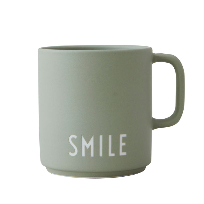 KI-generiertes Bild,AJ Porzellan Kaffeebecher Smile Grün Design Letters Henkel Kaffeetasse Deko Becher