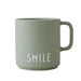 KI-generiertes Bild,AJ Porzellan Kaffeebecher Smile Grün Design Letters Henkel Kaffeetasse Deko Becher