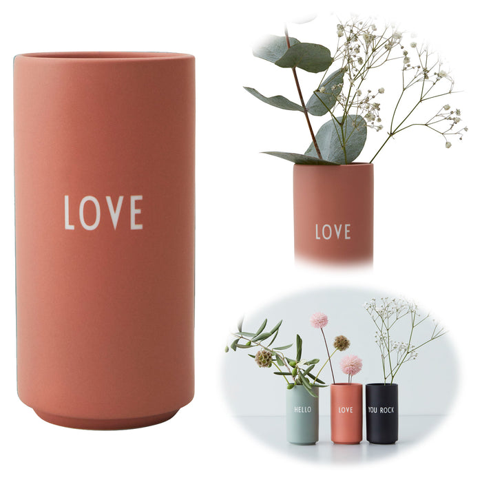 KI-generiertes Bild AJ Tischvase 11cm Love Rosa Design Letters Blumenvase Deko Väschen