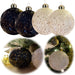 KI-generiertes Bild 4 Glas Weihnachtskugeln 8cm Gold Edition Schwarz Weiß Christbaum Dekokugel